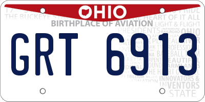 OH license plate GRT6913