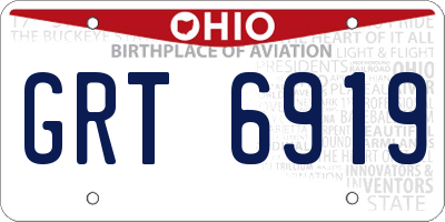 OH license plate GRT6919