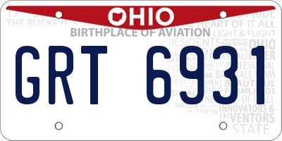 OH license plate GRT6931