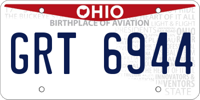 OH license plate GRT6944