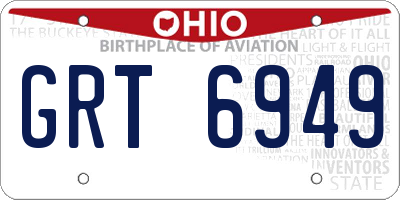 OH license plate GRT6949