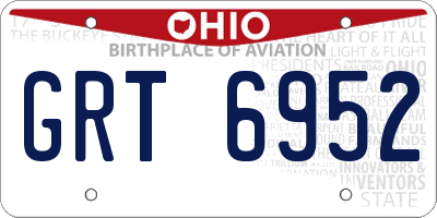 OH license plate GRT6952