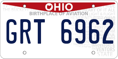 OH license plate GRT6962