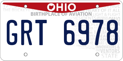 OH license plate GRT6978