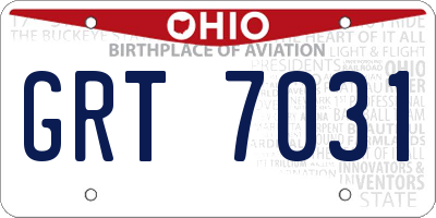 OH license plate GRT7031