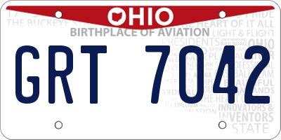 OH license plate GRT7042