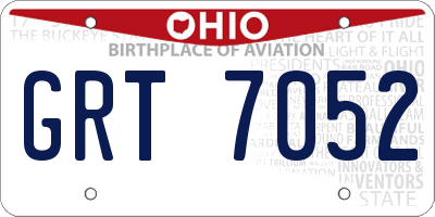 OH license plate GRT7052