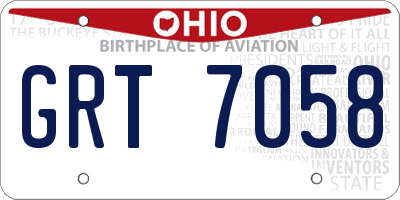 OH license plate GRT7058