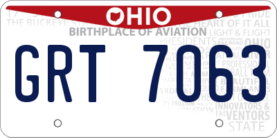 OH license plate GRT7063