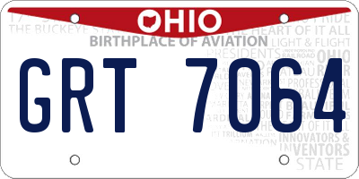 OH license plate GRT7064