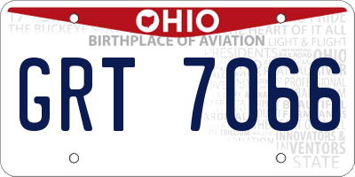 OH license plate GRT7066