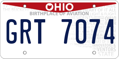 OH license plate GRT7074