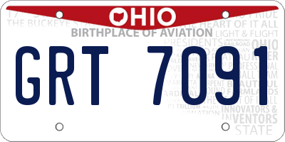 OH license plate GRT7091