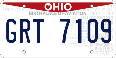 OH license plate GRT7109