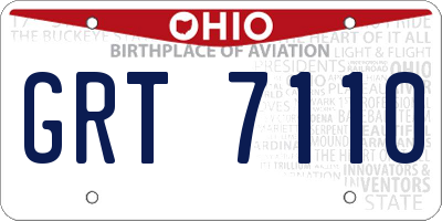 OH license plate GRT7110