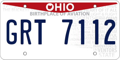 OH license plate GRT7112