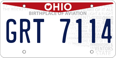 OH license plate GRT7114