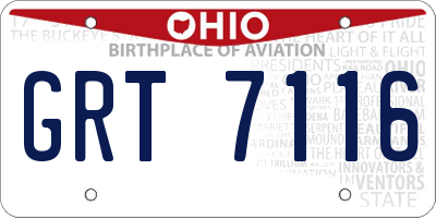 OH license plate GRT7116