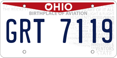 OH license plate GRT7119