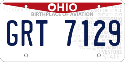 OH license plate GRT7129