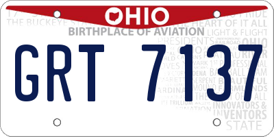OH license plate GRT7137