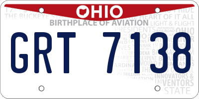 OH license plate GRT7138