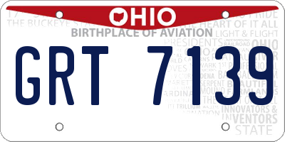 OH license plate GRT7139