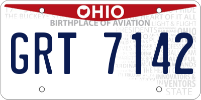 OH license plate GRT7142