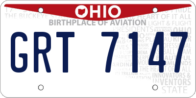 OH license plate GRT7147