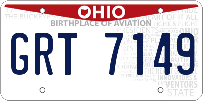 OH license plate GRT7149