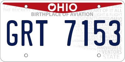 OH license plate GRT7153
