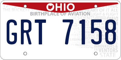 OH license plate GRT7158
