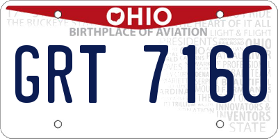 OH license plate GRT7160