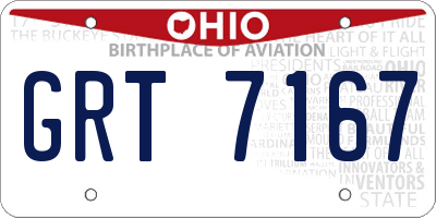 OH license plate GRT7167