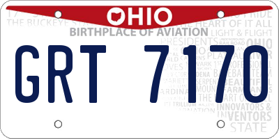 OH license plate GRT7170