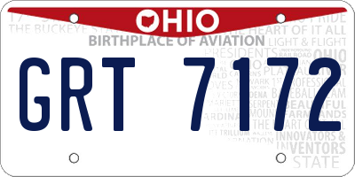 OH license plate GRT7172