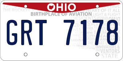 OH license plate GRT7178