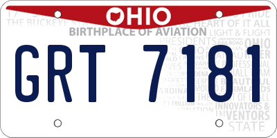 OH license plate GRT7181