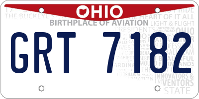 OH license plate GRT7182