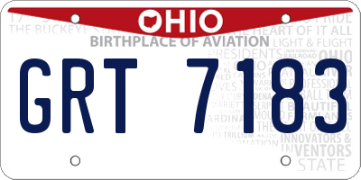 OH license plate GRT7183