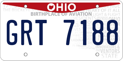 OH license plate GRT7188