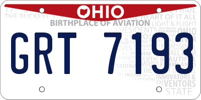 OH license plate GRT7193