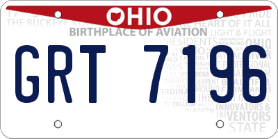 OH license plate GRT7196