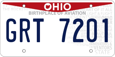 OH license plate GRT7201
