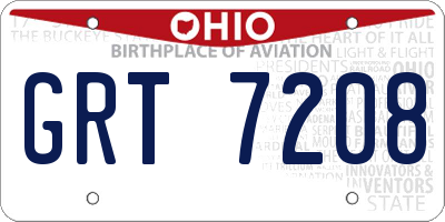 OH license plate GRT7208