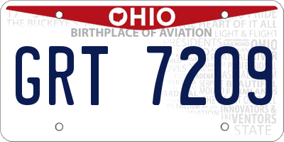 OH license plate GRT7209