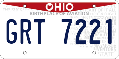 OH license plate GRT7221