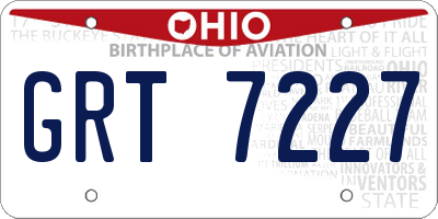 OH license plate GRT7227