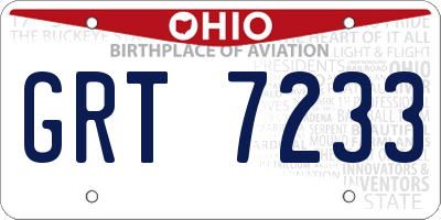 OH license plate GRT7233