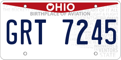 OH license plate GRT7245